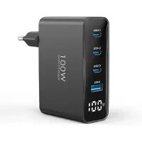 KALANKA -Chargeur USB C 100W, Adaptateur Secteur USB C avec indicateur LED, Chargeur Rapide multiport GaN à 4 Ports, Compatible avec iPhone 17/16/15 Pro Max, MacBook Air/Pro, iPad Air et Galaxy S25/S2