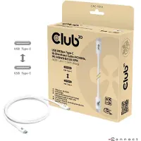 Club 3D Club3d CLUB3D USB 80Gbps Certified 240W 8K240Hz Type-C 1.2m / 3.94ft White Cable