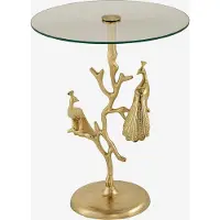 Invicta Table d'appoint 60 cm, design doré, style moderne, salon - ACHETER MAINTENANT