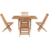 Prolenta Maison Exclusive - Ensemble de salle à manger de jardin en teck massif marron