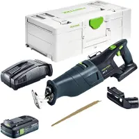 Festool Scie sabre sans fil RSC 18 EB-Basic 18 V Brushless + 1 batterie 4,0 Ah + chargeur rapide + Systainer