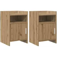 vidaXL Tables de chevet 2 pcs Chêne artisanal 40 x 36 x 60 cm