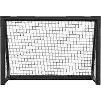 Vigevee But de football 180 x 120 x 60 cm – But de football pour enfants avec panneau et filet, but métallique robuste pour le jardin et l'intérieur, noir