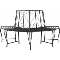 vidaXL Banc en forme d'arbre 4 places 160 x 80 x 89 cm Acier Noir
