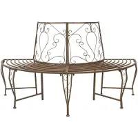 vidaXL Banc en forme d'arbre 4 places 160 x 80 x 89 cm Acier brun antique