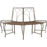 vidaXL Banc en forme d'arbre 4 places 160 x 80 x 89 cm Acier brun antique