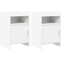 vidaXL Tables de chevet 2 pcs Blanc 40 x 36 x 60 cm Bois d'ingénierie