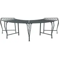 vidaXL Banc en forme d'arbre, 4 places, 160 x 80 x 44 cm, acier, gris argenté