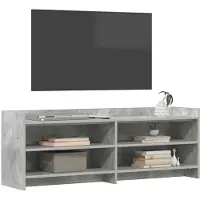 vidaXL Meuble TV 135 x 33 x 47 cm, gris béton, aggloméré