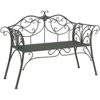 vidaXL Banc de jardin 2 places 130 x 47 x 90 cm en acier gris argenté