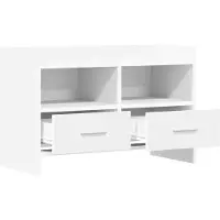 vidaXL Meuble TV 71,5 x 33 x 47 cm Blanc, aggloméré