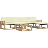 vidaXL Ensemble de canapés d'extérieur , 6 pièces, blanc et crème