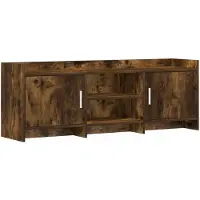 vidaXL Meuble TV 130 x 33 x 47 cm en aggloméré chêne fumé