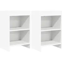 vidaXL Tables de chevet 2 pcs Blanc 40 x 30 x 60 cm Bois d'ingénierie