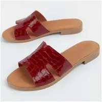 Purapiel Sandale plate Hacca3 Rouge