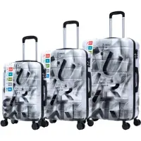 ROYAL SWISS Ensemble de valises 3 pièces - Valises de voyage en PP rigide avec serrure TSA, roulettes doubles à 360° et finition anti-rayures -
