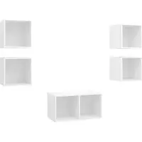 vidaXL Ensemble de 5 meubles TV blanc en bois composite