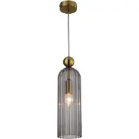 Light Prestige Suspension Piega, couleur fumée dorée, 1xE14x40W, verre, dimensions : 150x10x10 cm, IP20,