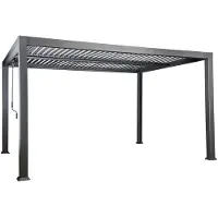 Bello Giardino | Pavillon de terrasse Palermo - Noir - Aluminium résistant aux intempéries - 100 % plastique - Design moderne