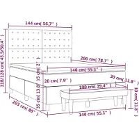 vidaXL Lit boxspring avec matelas rose 140x200 cm velours
