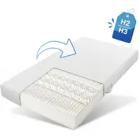 Flieks Matelas 90x200, Matelas en mousse froide avec housse amovible, Matelas en mousse à roulettes avec particules antidérapantes, H3&H2, hauteur 20cm, matelas 7 zones