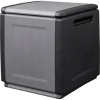 vidaXL Boîte de rangement de jardin 54x53x57 cm 130 L Gris foncé Noir