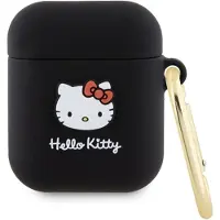 Hello Kitty Hka23Dkhsk Airpods 1/2 Coverczarny/Black Silicone 3D Kitty Head