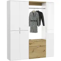 Ebuy24 ProjektX ensemble d'armoires de rangement P15 blanc brillant, blanc, chêneReproduction.