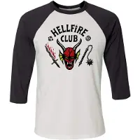 Heroes Inc Official Stranger Things 4 Hellfire Club Long Sleeve T-shirt Blanc 2XL Femme