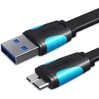 Vention Câble plat VAS-A12-B150, USB-A 3.0 vers Micro-B, 1,5 m, noir