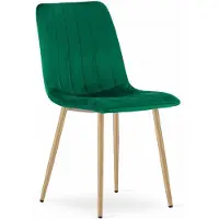 Leobert Chaise LAVA - velours vert foncé / pieds en bois x 1