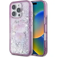 Hello Kitty HKHCP16XL50PPU iPhone 16 Pro Max 6.9" fioletowy/purple hardcase Liquid Glitter 50TH Ann (Apple iPhone 16 Pro Max), Coque pour téléphone portable, Multicolore, Violet