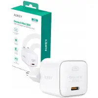 Aukey Chargeur mural GAN USB-C, PD 30W, blanc
