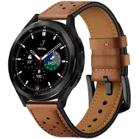 Tech-Protect Samsung Galaxy 4 Smart Watch bracelet en cuir, marron, 40/42/44/46m (40 mm, 42 mm, 44 mm, 46 mm, Cuir véritable, Cuir véritable), Sangles de montre, Marron