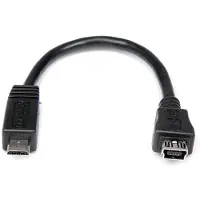 StarTech.com .com Câble adaptateur micro USB vers mini USB de 15 cm - mâle/femelle - Adaptateur USB - mini USB, type B (F)