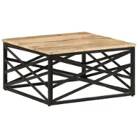 The Living Store Table basse Living Store, dimensions 68 x 68 x 35 cm, en bois massif de manguier