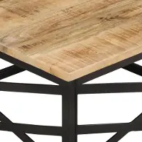 vidaXL Table basse 68 x 68 x 35 cm, bois massif de mangue - Table basse - Tables basses - Table avec miroir - Tables avec miroir