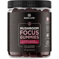 Solve Labs Mushroom Focus Gummies, bonbons à la gelée, 60 pièces
