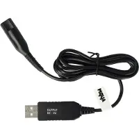 VHBW Câble de charge compatible avec Braun BG 3350, BT 3040, BT 3041, BT 3042, 5517, BG 3340, BT 3240 rasoir - Câble d'alimentation, 120 cm noir