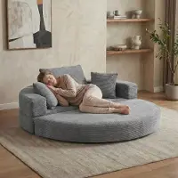 LVHOM Canapé-lit modulaire, canapé convertible 2 places en velours côtelé, canapé convertible pour invités et petites pièces, lit de jour sans montage, gris