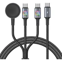 KALANKA -Câble Multi Chargeur USB C 3 en 1 60W, Câble de Charge Rapide 1,2M avec Double USBC et Chargeur Magnétique pour Ap Watch Ultra 2/SE/7-10, Compatible avec ios 16/15, Pad, Tablettes et Appareil