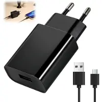 KALANKA -Chargeur 5V 2A, Chargeur USB Secteur Adaptateur Prise USB C avec Câble de Charge Rapide de 2M 2A Compatible avec iPhone/Samsung/Xiaomi/Lecteur eBook/écouteurs/Jouet/Lampe Table/Teléfonos/Tabl