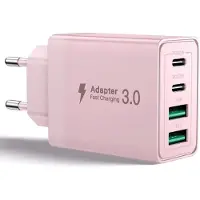 KALANKA -Chargeur USB C, 40W 4 Port Prise USBC Chargeur Rapide iPhone, 3.1A PD+QC Type C Adaptateur Multi Secteur Chargeur pour iPhone16 15 14 13 12 11 Pro Max X XS XR 8 7 6S Plus Mini SE,iPad,Samsung