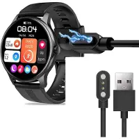KALANKA -Compatible avec Gydom LW51 Smartwatch Chargeur, Magnétique Charging Montre Connectée USB 3,3ft Compatible avec Gydom LW51 1.3 Pouces Smartwatch (Noir)