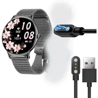 KALANKA -Magnétique Chargeur Compatible avec LIGE FV12 1,43 Pouces Smart Watch,Magnétique Chargeur Montre Connectée USB Compatible avec LIGE FV12 (Noir)