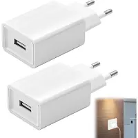 KALANKA -Chargeur 5V 2A, 2 Packs Adaptateur Secteur USB Universel, Prise Secteur USB Compatible avec Iphone Samsung Huawei Xiaomi Oppo LG, Embout Charger 5V pour Smartphone Smartwatch Ecouteurs