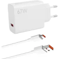 KALANKA -Chargeur 67 W Chargeur Rapide USB C avec câble Type-C de 2 m pour Xiaomi Red-mi Note 15, 14, 13, 12 Pro 5G, Mi 13, Mi 12, Mi 11, Poco X5, X6 Pro - Chargeur Turbocharge 67 W