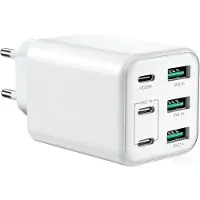KALANKA -Chargeur USB C, Prise de Charge, Bloc Chargeur USB C 6 Ports 60W, Chargeur Rapide Double PD, USB Secteur, Adaptateur USB Compatible avec iPhone 12/13/14/15/Galaxy S23/S22/tablettes