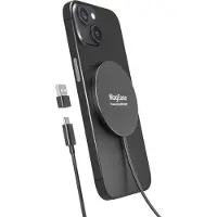 KALANKA -Chargeur sans Fil Magnétique 2-en-1 avec Mag-Safe - Design Ultra-Fin en Alliage d'Aluminium - Chargeur Rapide Compatible pour iPhone 17/16/15/14/13/12 et AirPods 4/3/2/Pro-Noir Basalte