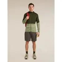 Icebreaker Merino 200 Realfleece Descender Full Zip Sweatshirt Vert S Homme